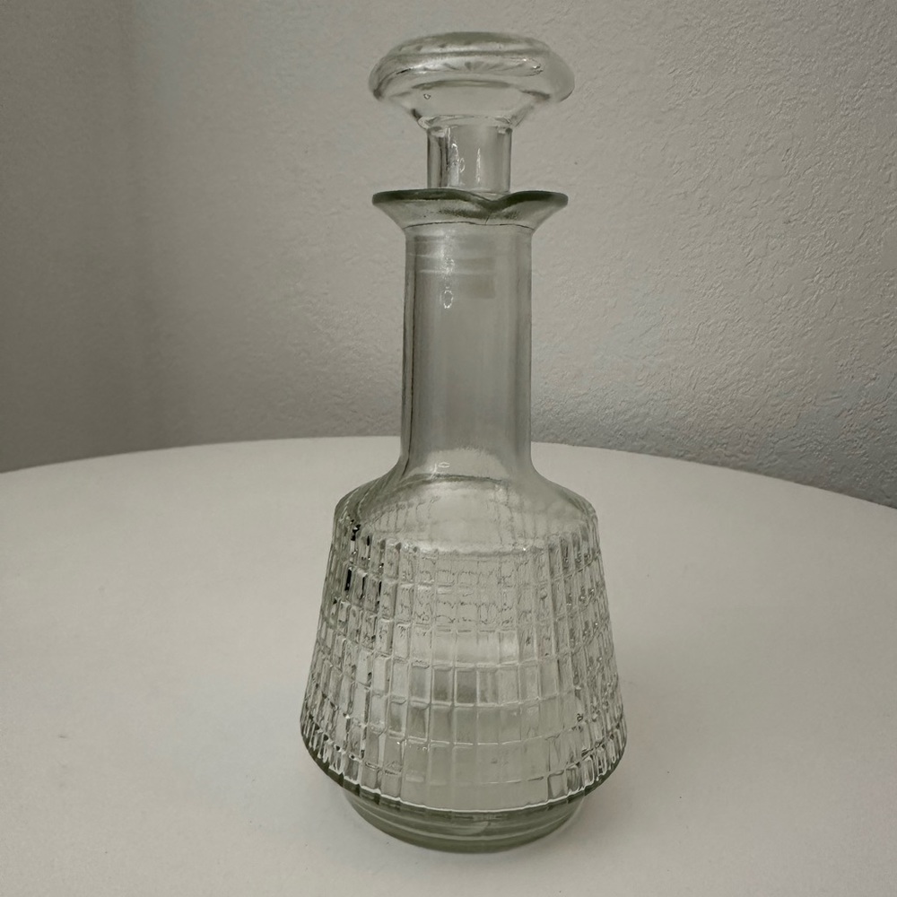 Vintage MCM Hollywood Regency Retro Glass Liquor Bottle Decanter Barware